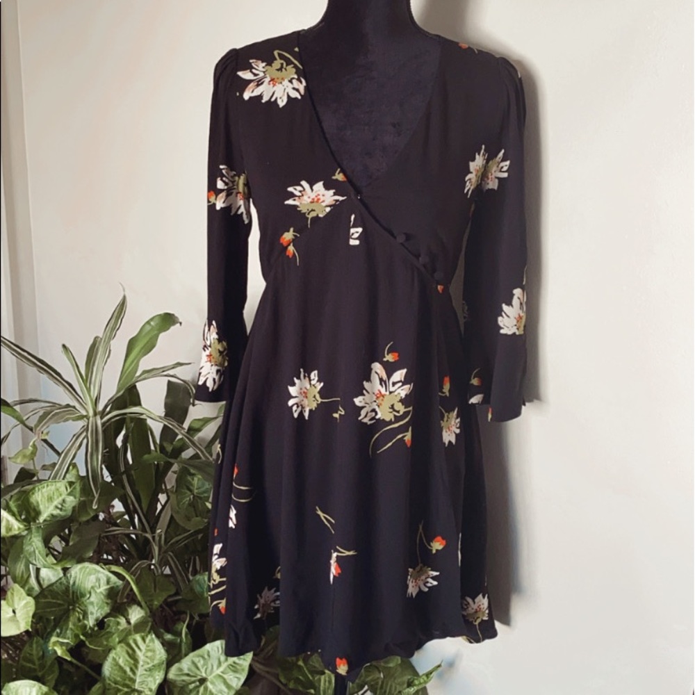 Free People 3/4 Sleeve mini Dress - Picture 1 of 7